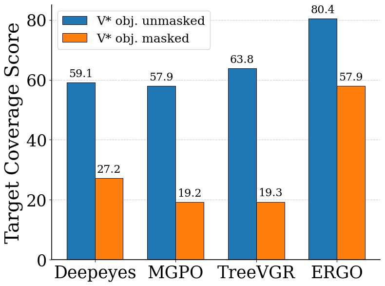 Robustness under target-object masking